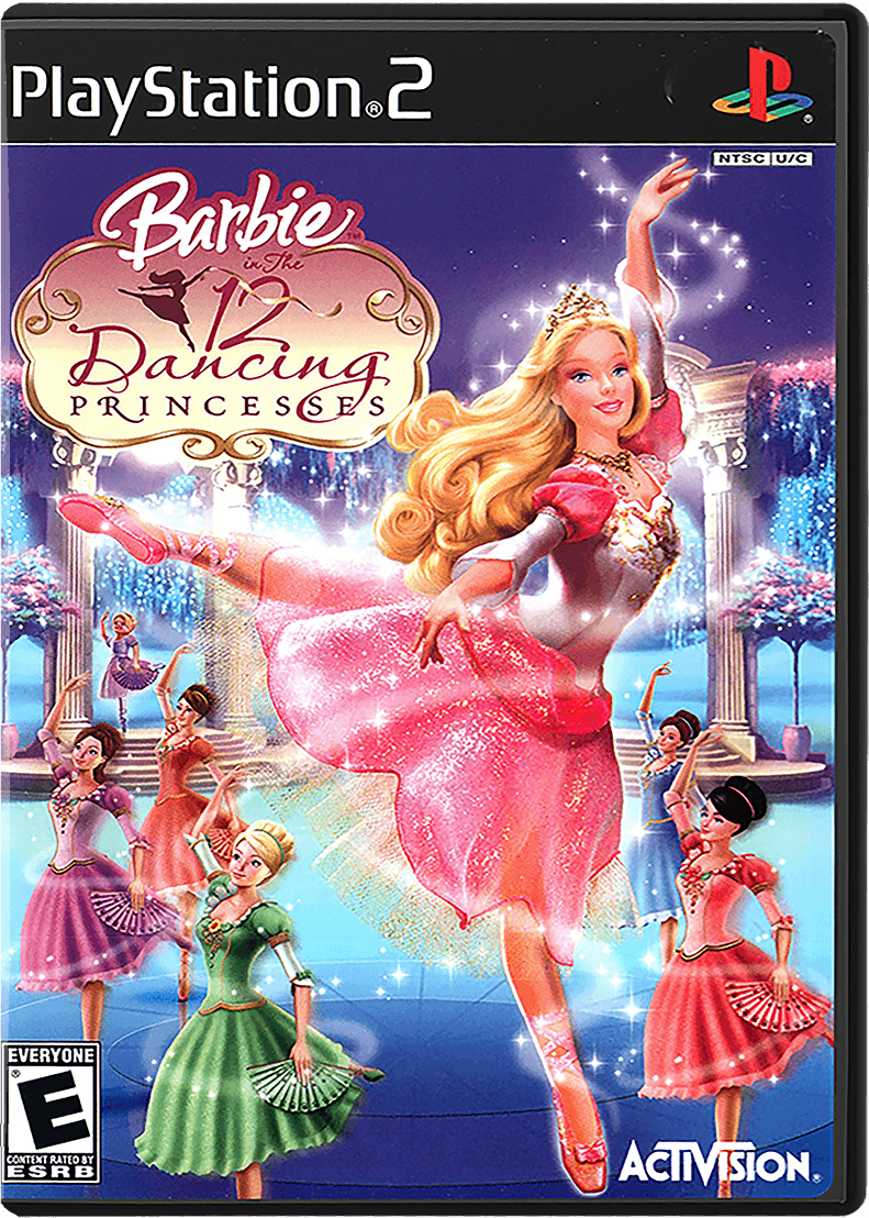 Barbie in The 12 Dancing Princesses box art for Playstation 2